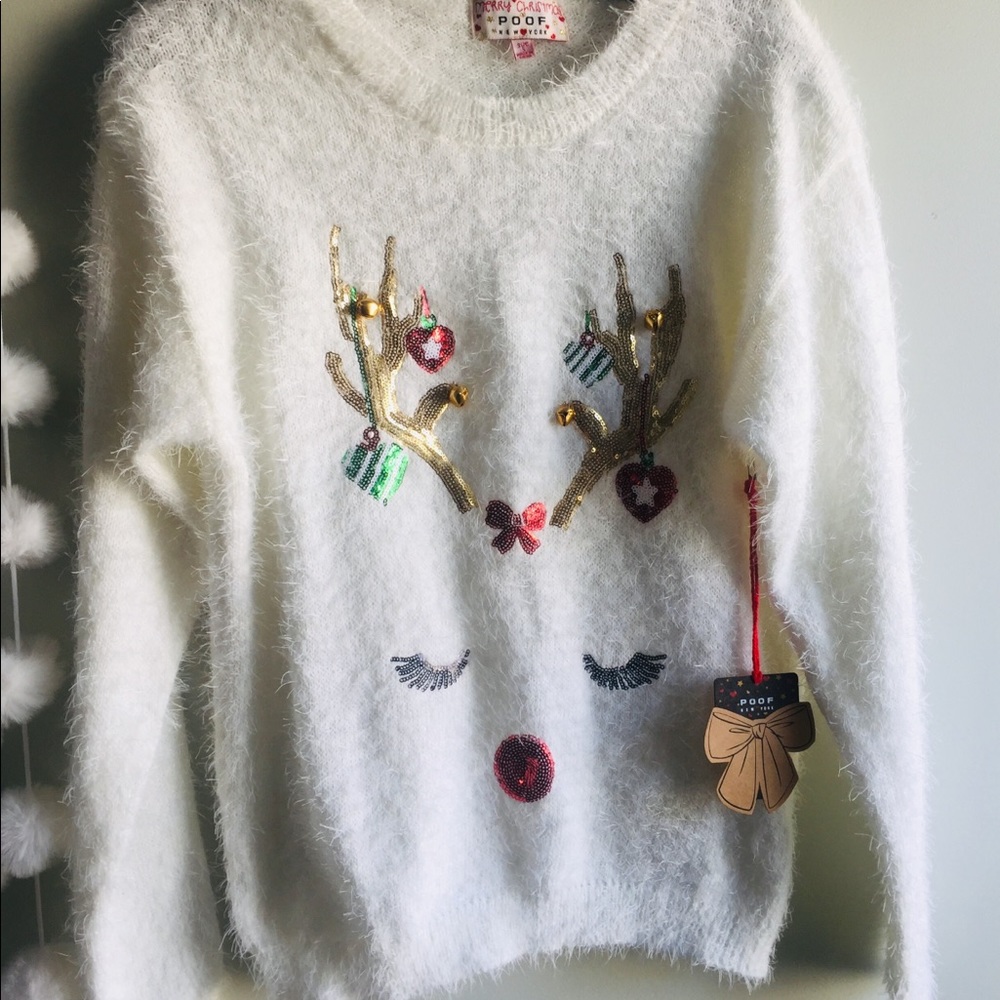 Poof! -White Christmas Sweater